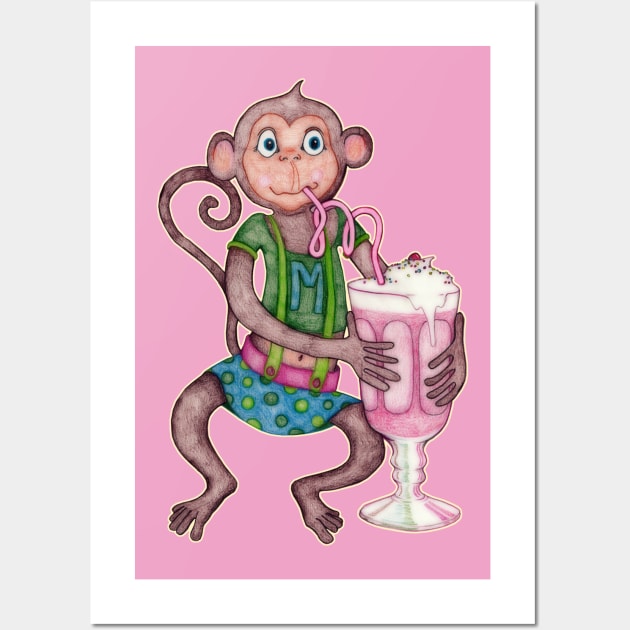 Milkshake Monkey Wall Art by micklyn